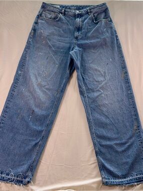 Zara Distressed Paint Splatter Jeans | Size 32 | Workwear Style
